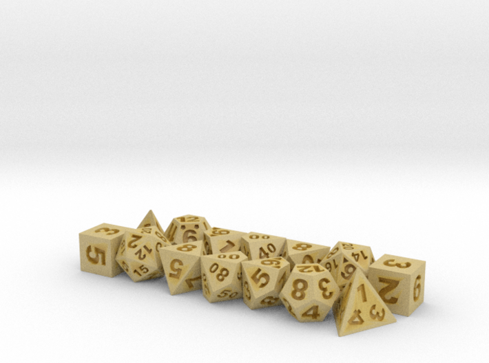 2x Tiny Polyhedral Dice Set, V4 (1.25x Scale) 3d printed