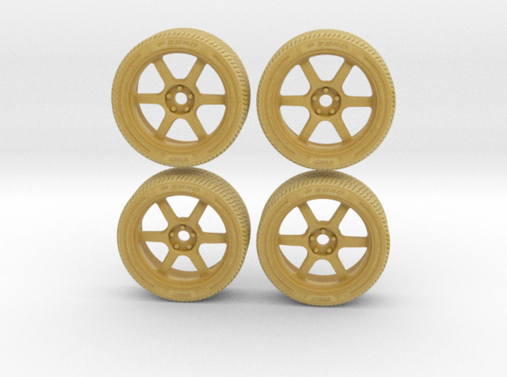 Miniature Konig Hexaform Rim &amp; Tire - 4x 3d printed