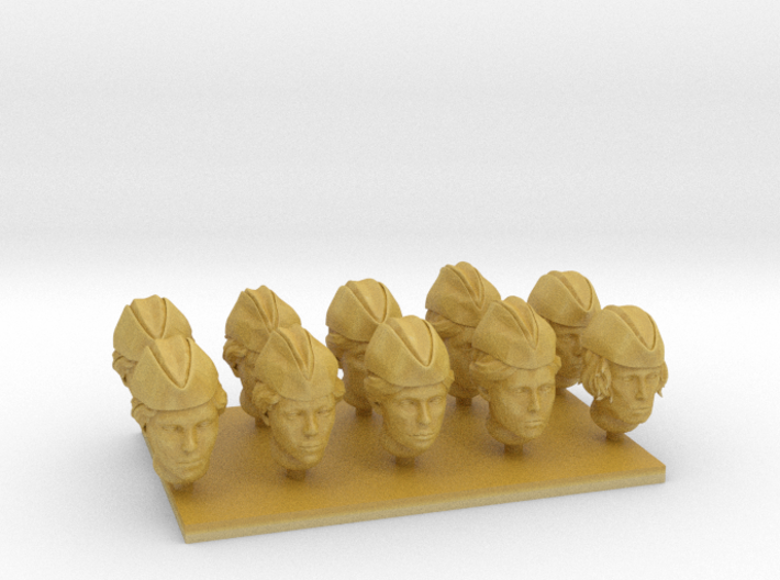28mm heroic female heads with pilotka sidecaps 3d printed