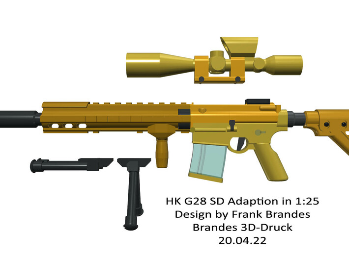 HK Weapon Set with 417-G28-MG4 3d printed 