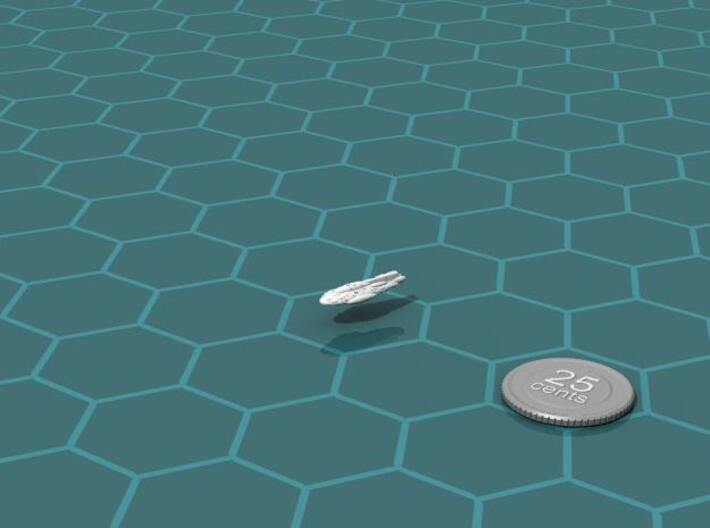 MonSkal Corvette 3d printed Render of the model, with a virtual quarter for scale.