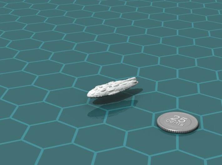 MonSkal Cruiser 3d printed Render of the model, with a virtual quarter for scale.