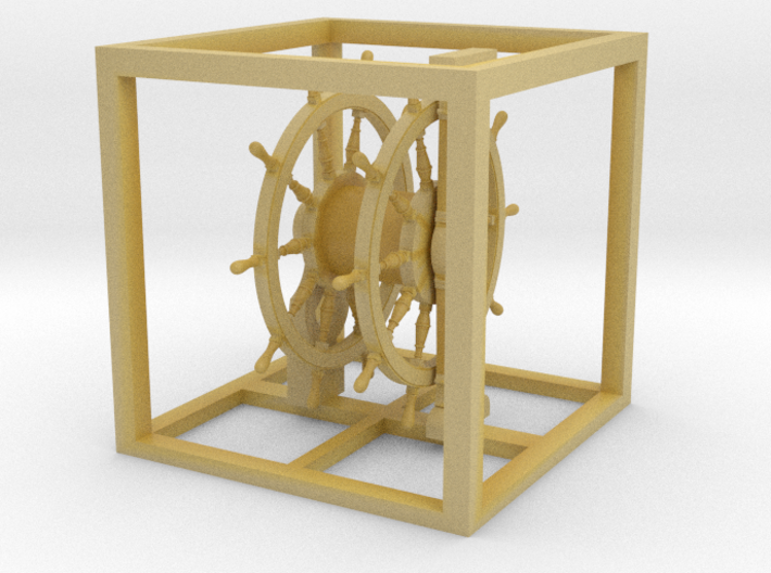 1/84 Ship's Wheel (Helm) for Ships-of-the-Line 3d printed