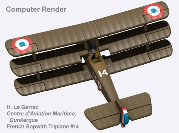 French Sopwith Triplane #14 (full color) 3d printed