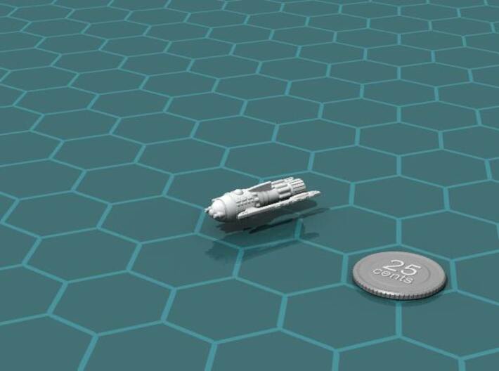 Bux Strike Cruiser 3d printed Render of the model, with a virtual quarter for scale.
