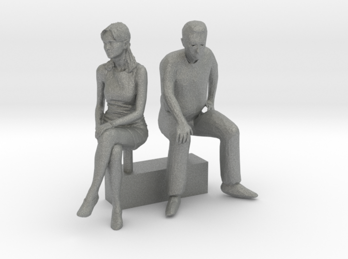 HO Scale Sitting Couple 3d printed This is a render not a picture