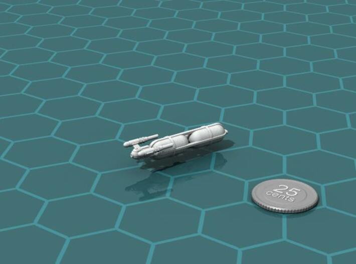 Fed Tanker 3d printed Render of the model, with a virtual quarter for scale.