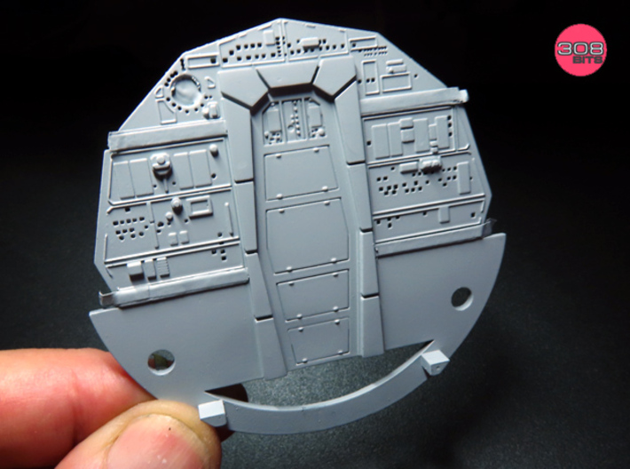 YT1300 DEAGO CABIN BACKWALL 3d printed Part primed and with lights strip masked.