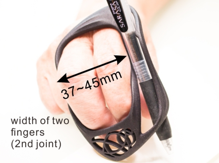 Pen-Holder (for the right hand) 3d printed medium size holder can accommodates two fingers of 37~45mm width