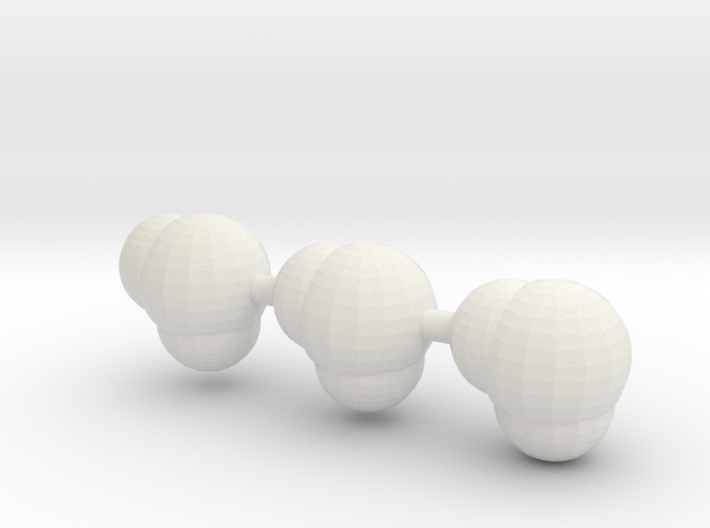 3 water molecules 3d printed