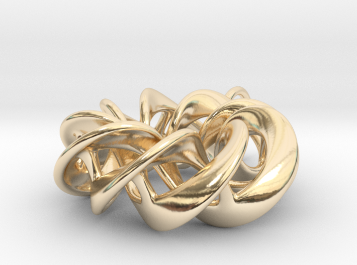 Torus Ribbon (small) Pendant in Cast Metals 3d printed