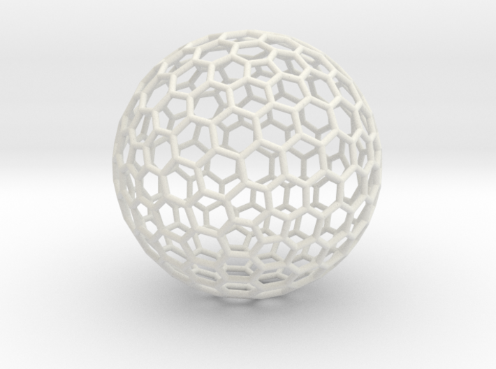 Goldberg Polyhedron[3,2], round struts 3d printed