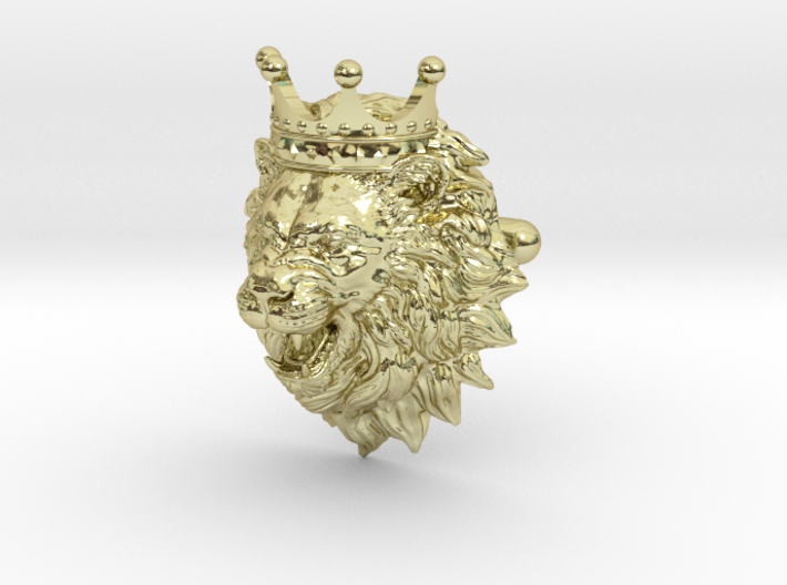 Crown Lion Cufflinks No.2_Mouth Open 3d printed 