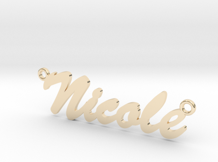 Nicole Name Pendant with 2.5 mm bail 3d printed