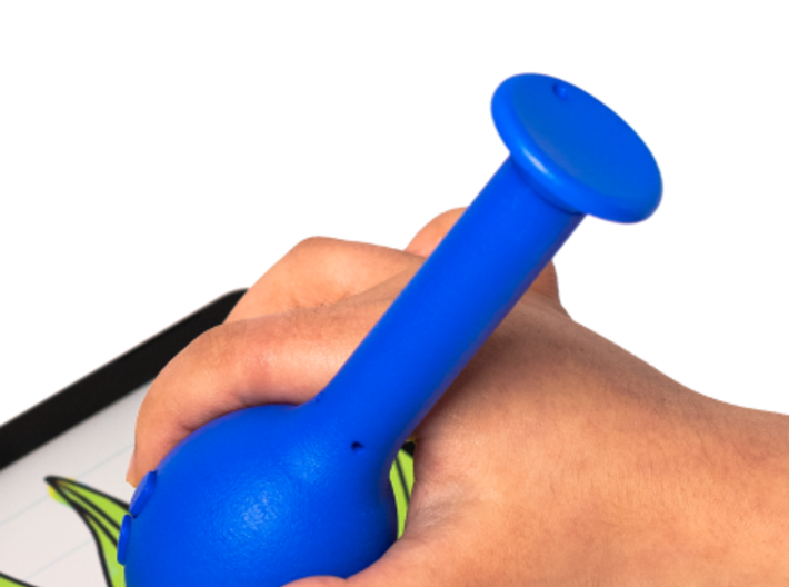 Smooth Bulb Pen Grip - medium with button 3d printed 