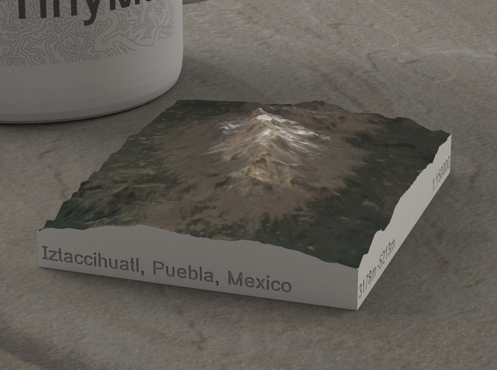 Iztaccihuatl, Puebla, Mexico, 1:150000 3d printed 