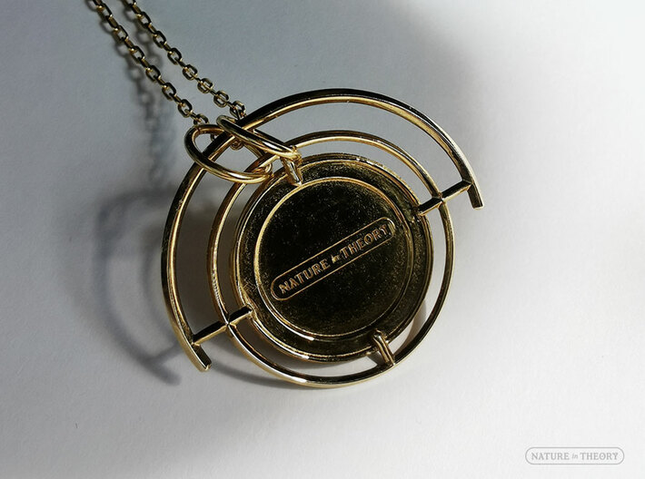 Wave-Particle Duality Pendant 3d printed Actual product photo (back; chain & rings not included)