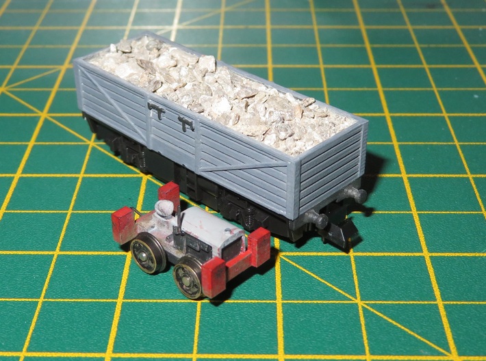 N Gauge Generic Open Truck (Motorised) 3d printed (With rail tractor, also available)