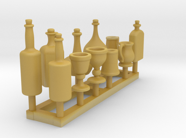 Medieval Style Tankards and Bottles 1/24 scale 3d printed