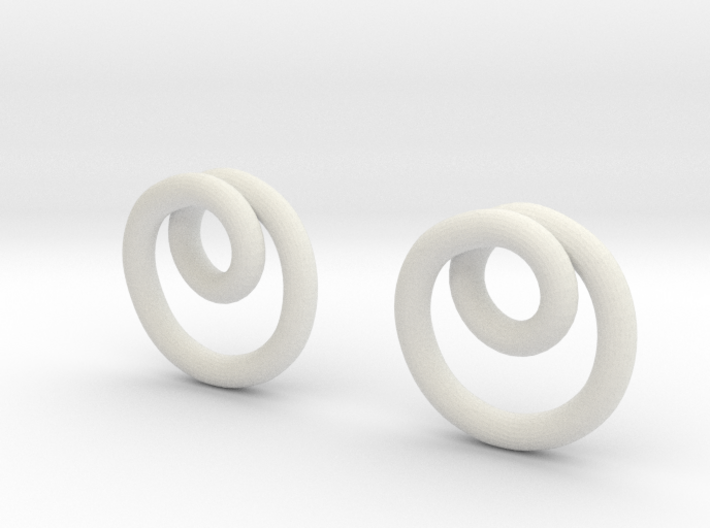 Infinite loop earring 3d printed 
