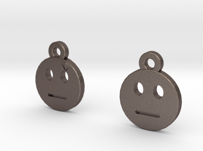 emehticon meh emoticon smilie earrings 3d printed 