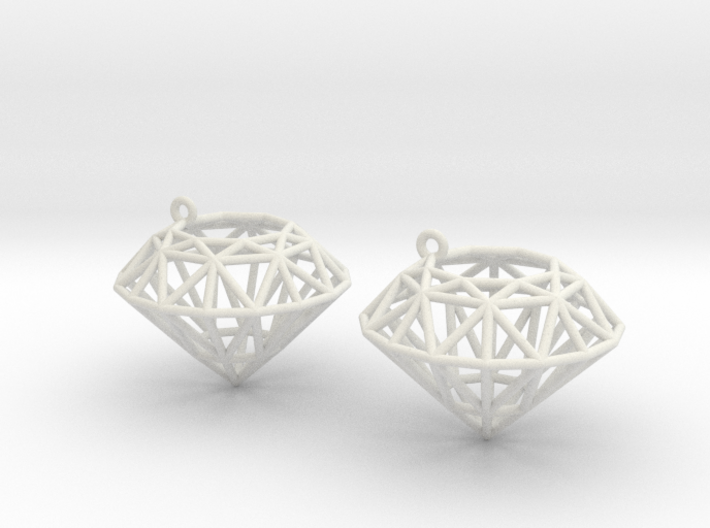 Rock Star Diamond Earrings 3d printed 