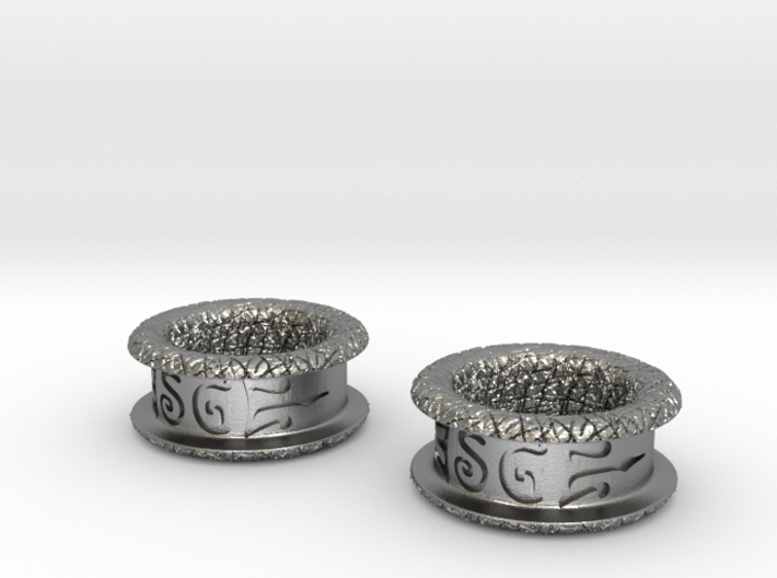Silver Double Flared Flesh Tunnel Plugs - Pair 3d printed 