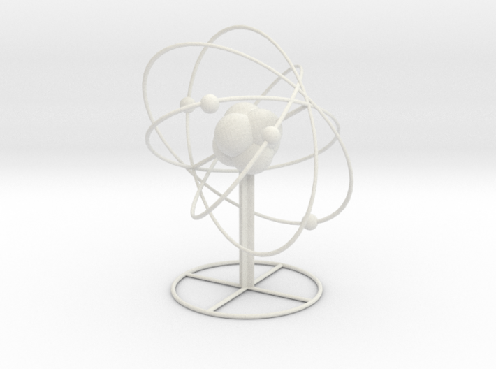 Atom planetary model with base 3d printed 