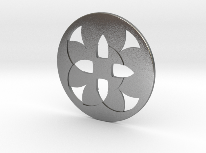 Round Pendant - Four Fountains 3d printed 