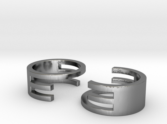 Interlocking Rings (US size 7.5) 3d printed 