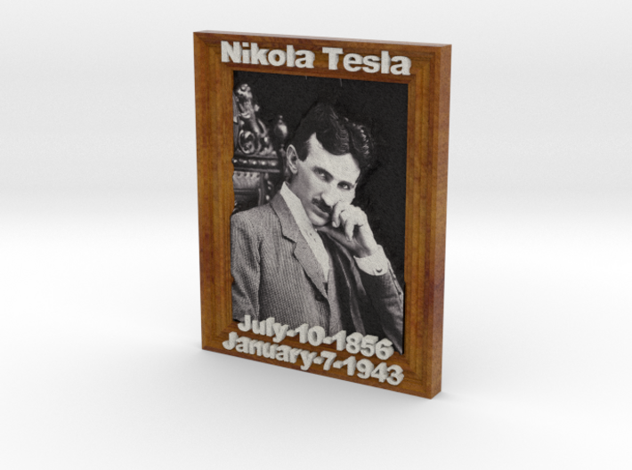 'Nicola Tesla' 3D Relief Micro-Painting / Large 3d printed 