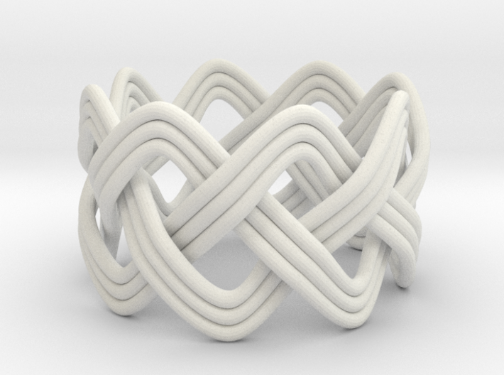 Turk's Head Knot Ring 3 Part X 8 Bight - Size 7 3d printed 