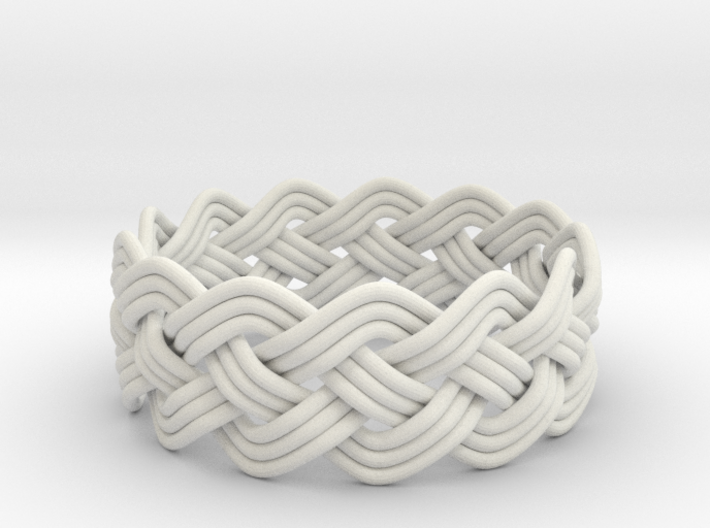 Turk's Head Knot Ring 4 Part X 13 Bight - Size 16. 3d printed 