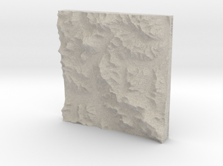 6''/15cm Baltoro Glacier and K2, Sandstone 3d printed 