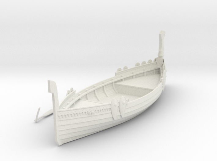Medieval Russian Warship, with shields and open ca 3d printed 