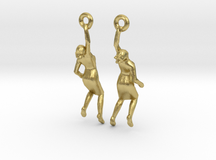 Earrings 'Golden lady' 3d printed 