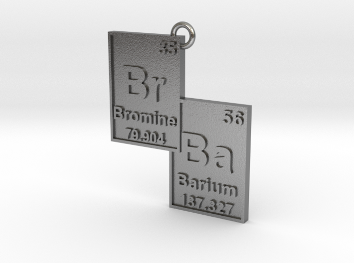 "Br/Ba" Bromine and Barium Periodic Table Pendant 3d printed 