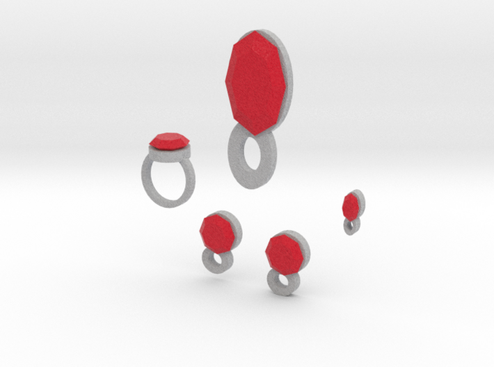 Lara Ruby Jewelry Set 3d printed 
