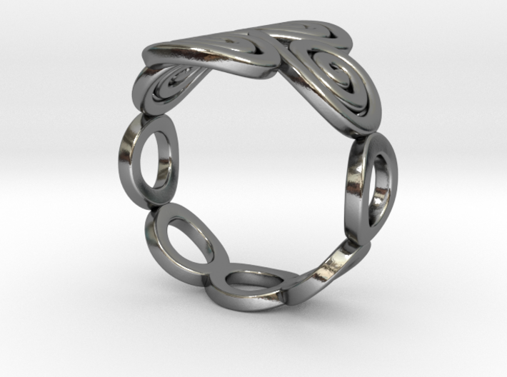 Spirals & Ovals Ring (Closed Version ) - Size18 3d printed 