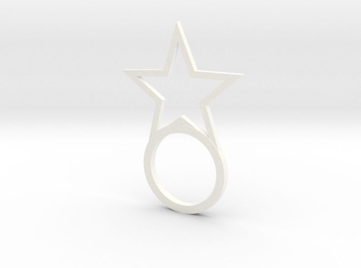 Ring With Star size 9 3d printed 
