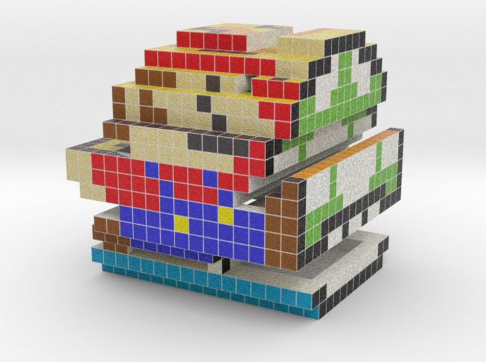8-bit cutout (Super Mario Bros) 3d printed 