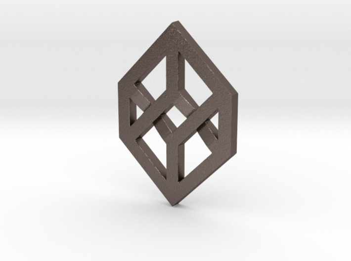Necker/Impossible Cube Pendant 3d printed 