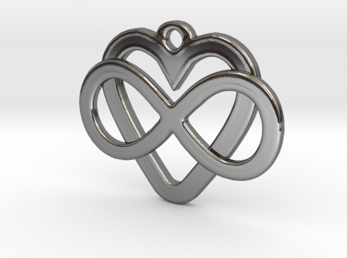 Infinity Heart Pendant  3d printed 