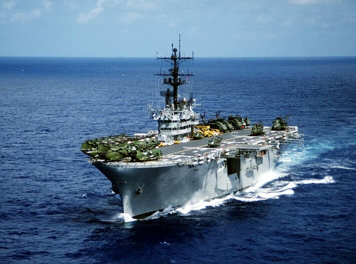 Nameplate USS Iwo Jima LPH-2 3d printed Iwo Jima-class amphibious assault ship USS Iwo Jima LPH-2.
