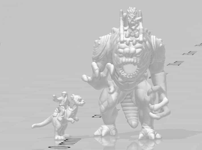 Felucian Rancor with Warrior 6mm miniature model 3d printed 