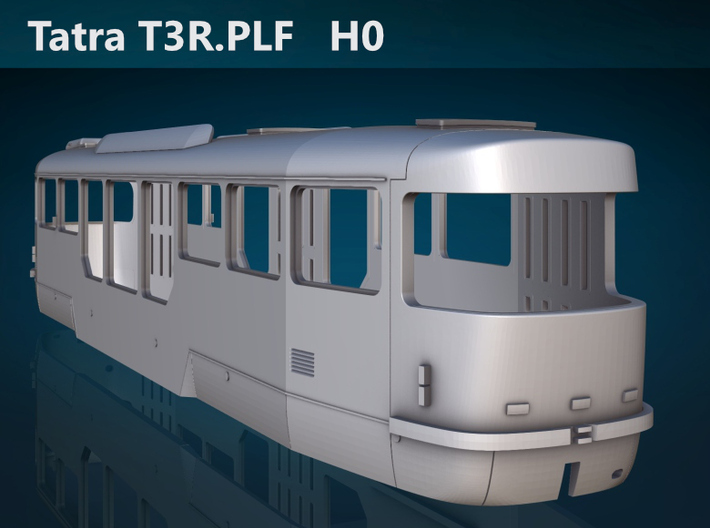 T3R.PLF H0 [body] 3d printed Tatra T3R.PLF H0 rear rendering