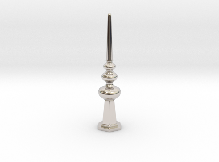 Miniature Lovely Luxurious Vertical Ornament 3d printed Platinum