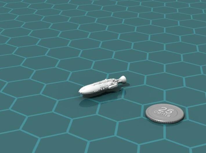 Karelian Cruiser 3d printed Render of the model, with a virtual quarter for scale.