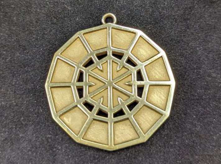 Resurrection Emblem 03 Medallion (Sacred Geometry) 3d printed Gold Plated Brass