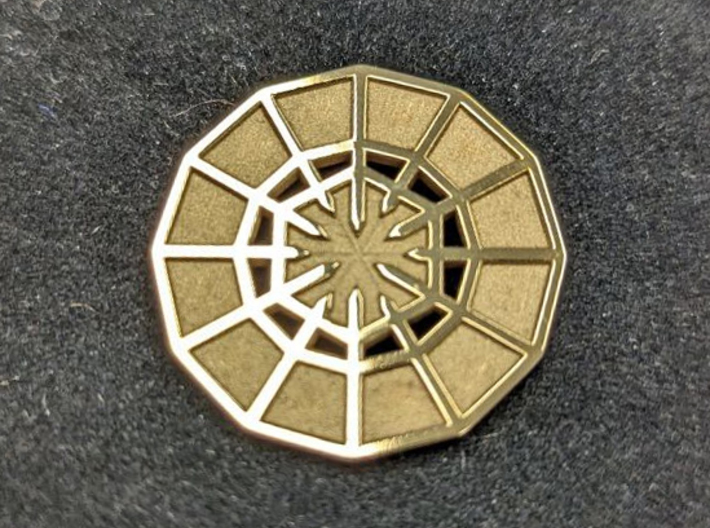 Rejection Emblem CHARM 06 (Sacred Geometry) 3d printed Polished Bronze